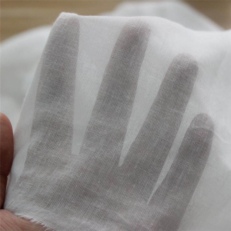 全棉纯棉白布料面料60*60巴里纱 超薄纱布 里衬布 口袋布包棉絮布