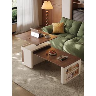 可移动茶几实木家用小户型客厅多功能升降伸缩折叠沙发推车边几柜