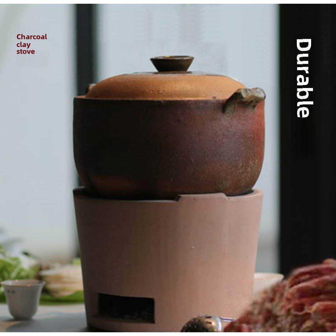 泥炉打边炉碳炉炭炉木炭火锅炉户外烧烤炉土灶砂锅老式陶土炉子