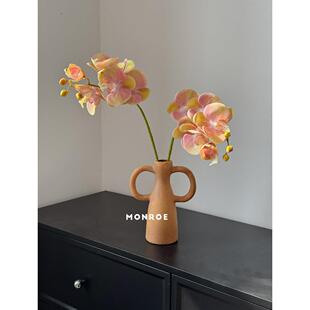 覆古蝴蝶兰 兰花彷真花红色粉色绿色假花摆设装饰客厅家居插花