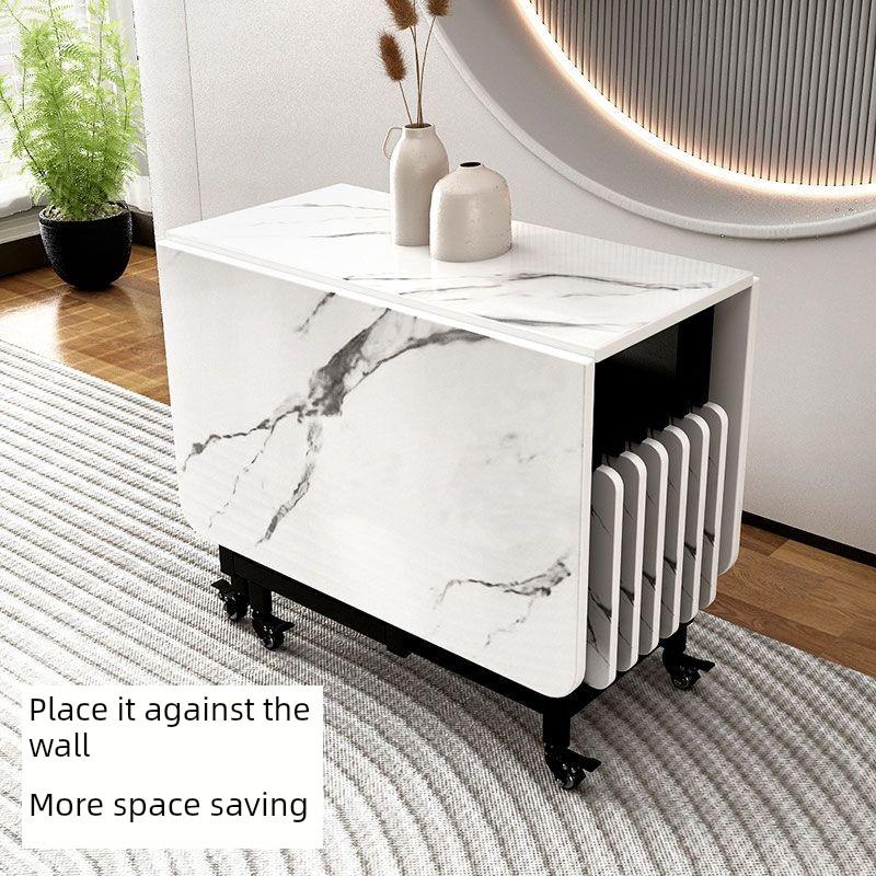 家用小公寓实木折叠桌长方形简易桌收纳桌椅移动餐桌多功能餐桌