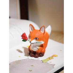 可爱浪漫 献给永远 狐狸玫瑰 手工木雕饰品 女孩礼物 小王子