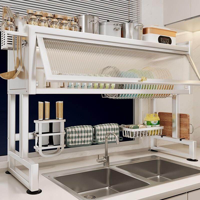 厨房水槽置物架洗碗槽水池防尘碗柜台面收纳餐具多功能碗盘沥水架