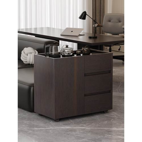 茶水柜边柜沙发侧柜意式实木家用客厅泡茶一体移动茶车小茶台