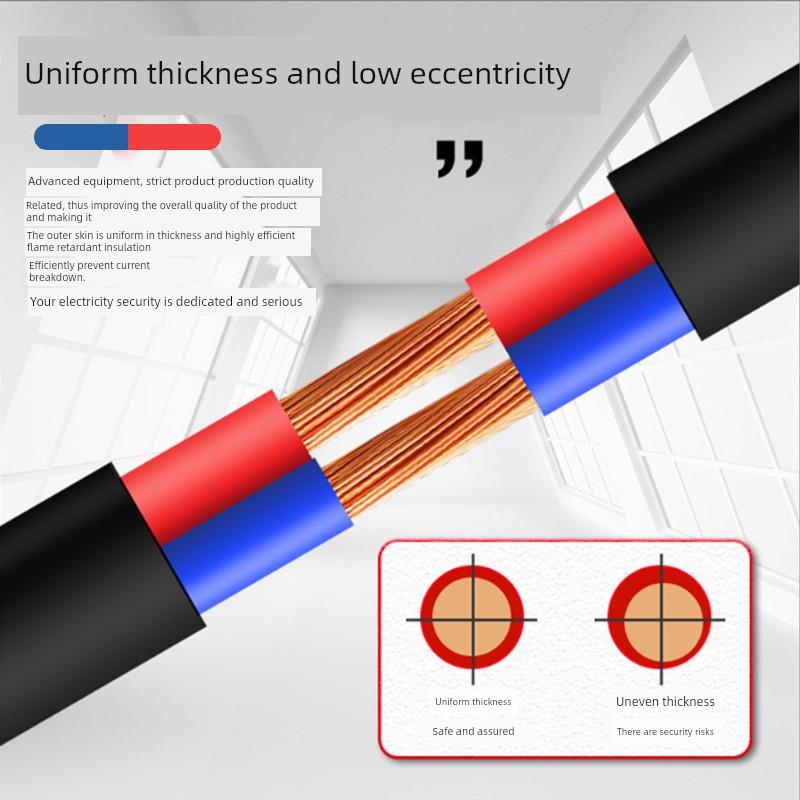 国标纯铜RVV三相电缆线2芯3芯1.5/2.5/4/6平方护套线监控线电源线