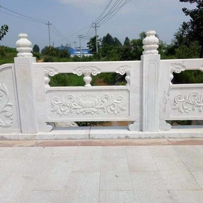 定制汉白玉石雕栏板大理石栏杆升旗台护栏青石浮雕石拱桥阳台围栏