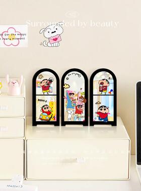 蜡笔小新桌面屏风摆件卡通可爱装饰品客厅餐边柜摆台画可折叠送礼