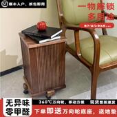 家用可叠放乌金木色凳子组合方凳客厅餐凳全实木边几小户型床头柜