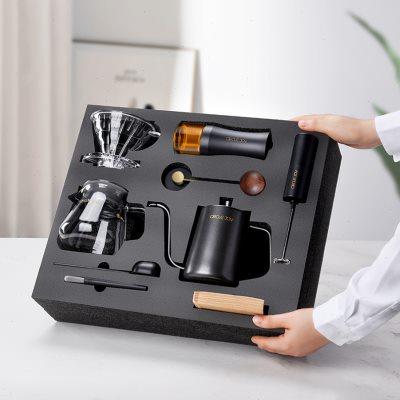 圆乐手冲咖啡壶套装礼盒 G6手摇磨豆机滤杯 手冲咖啡壶全套器具