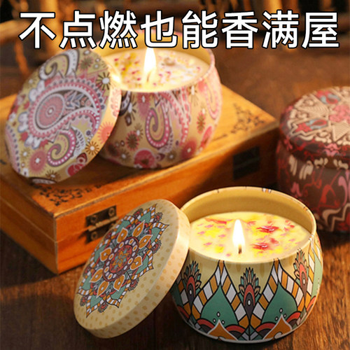 香薰蜡烛花瓣低温大豆蜡小浪漫手工居家助眠伴手生日礼物摆件礼盒