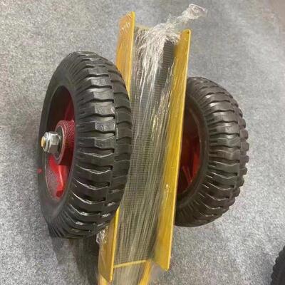 石材搬运推板车二轮槽钢手推实心橡胶万向轮门窗玻璃推车搬运