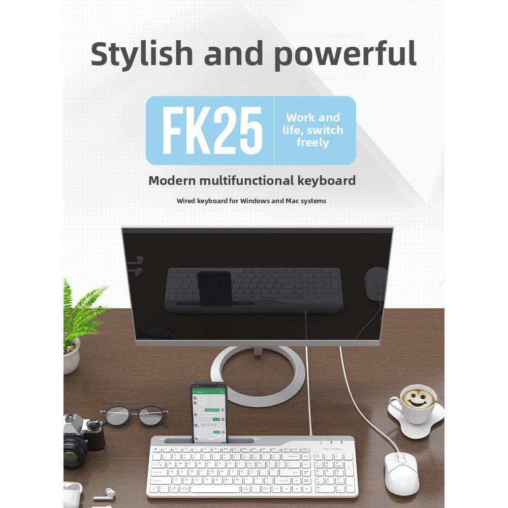 双飞燕FK25有线键盘鼠标巧克力迷你小键鼠套装USB台式电脑笔记本