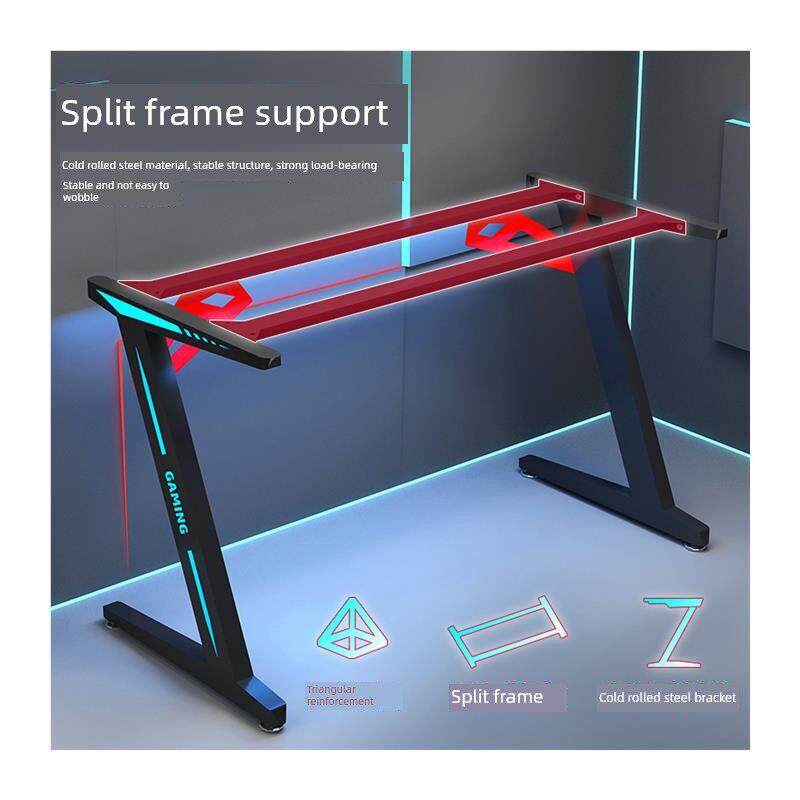 电子竞技电脑桌椅套装桌面加长双实木碳纤维图案专业游戏桌北欧轻