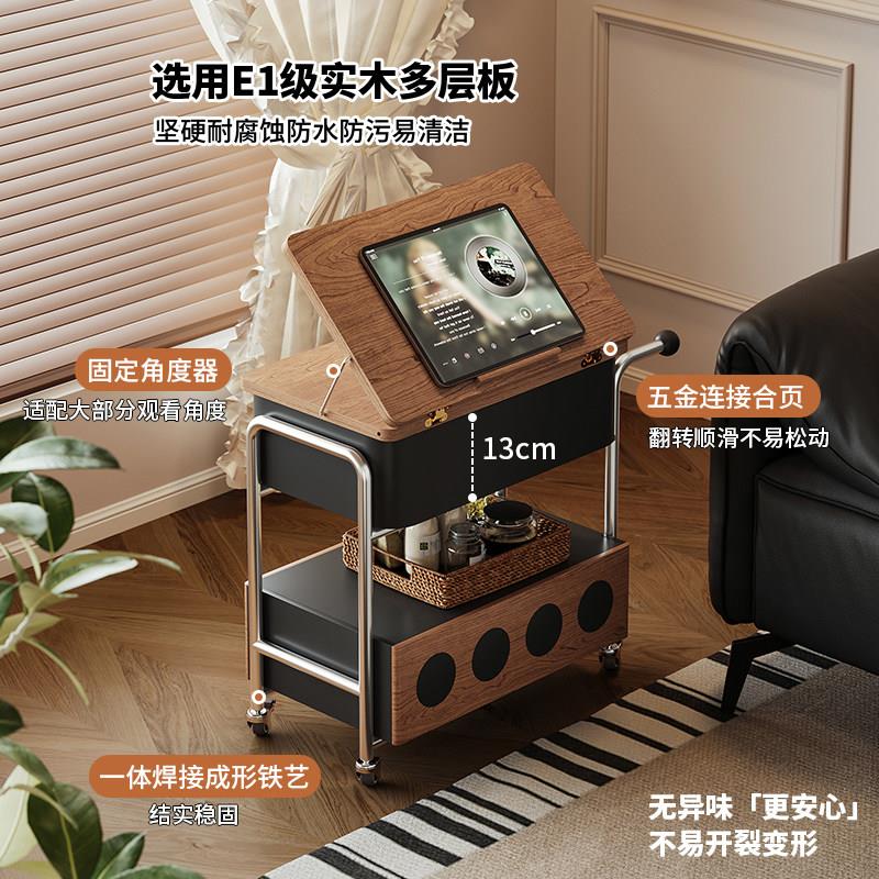 可移动边柜侧柜客厅沙发侧边柜轻奢小边桌折叠桌子茶几小推车边几