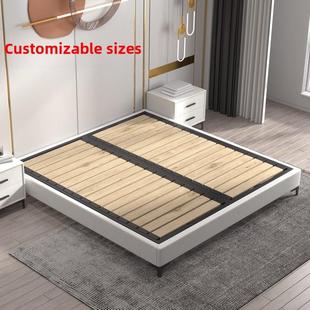 全实木榻榻米无床身钢木静排框架床身框架小公寓侧床可定制尺寸