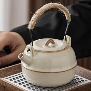 茶具 汝窑泡茶家用提梁壶大容量陶瓷带过滤茶水分离泡茶壶单壶中式