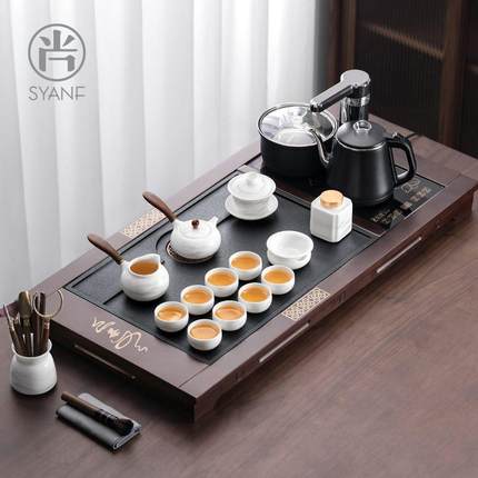 茶具茶盘全自动套装一体烧水家用功夫茶具套装茶台一整套2024新款
