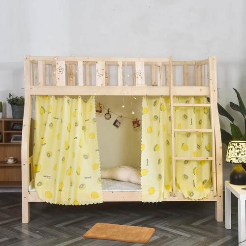 子母床床帘儿童梯形实木双层床上下铺床围布半遮光1.2m1.35m1.5米
