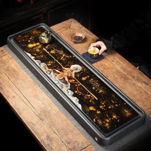 福州大漆齐天大圣漆画 新中式大漆茶具 高档电木泡茶盘