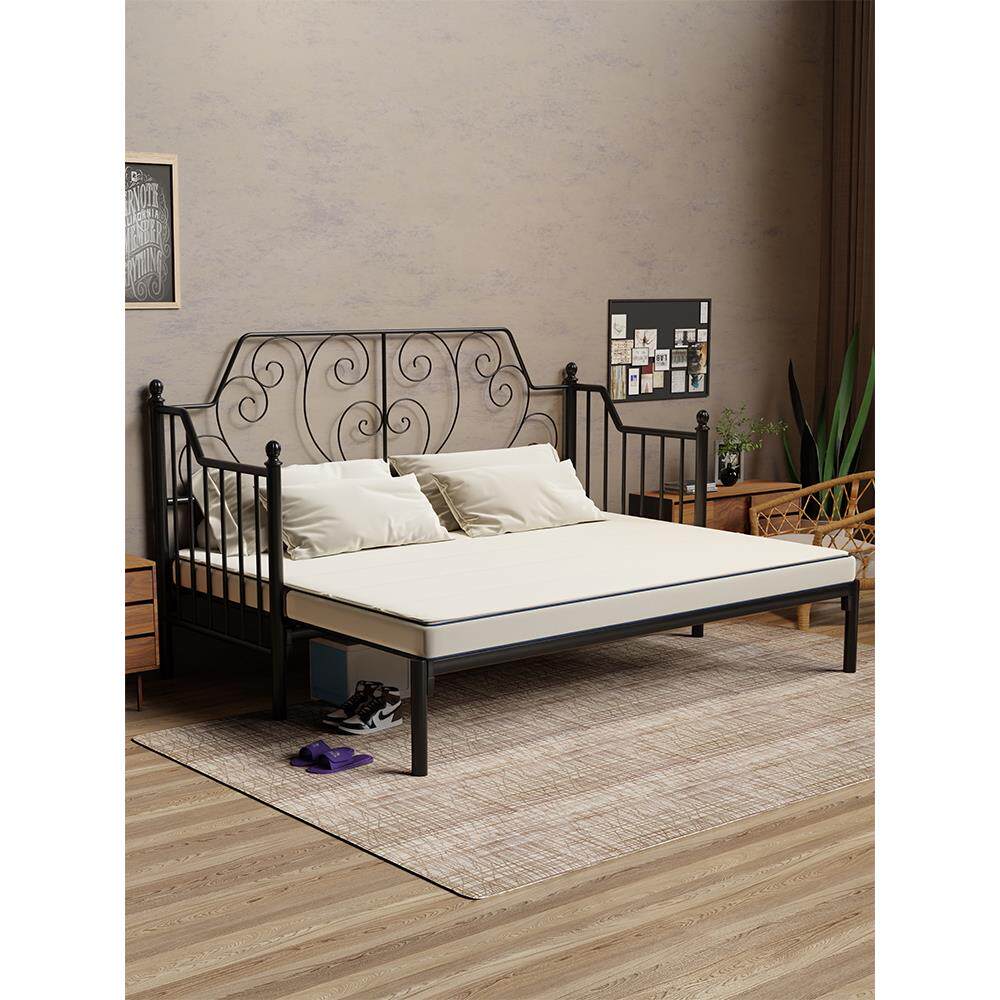 新款可调节铁艺沙发床坐卧两用床铁床1.8米双人床伸缩推拉抽拉床