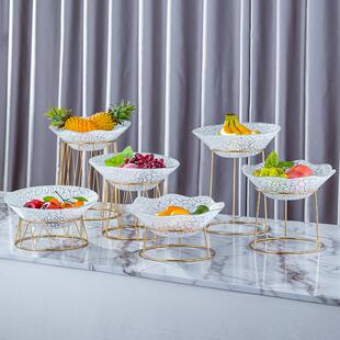 高端甜品台摆件自助餐水果托盘沙拉凉菜碗展示架冷餐茶歇摆台套装