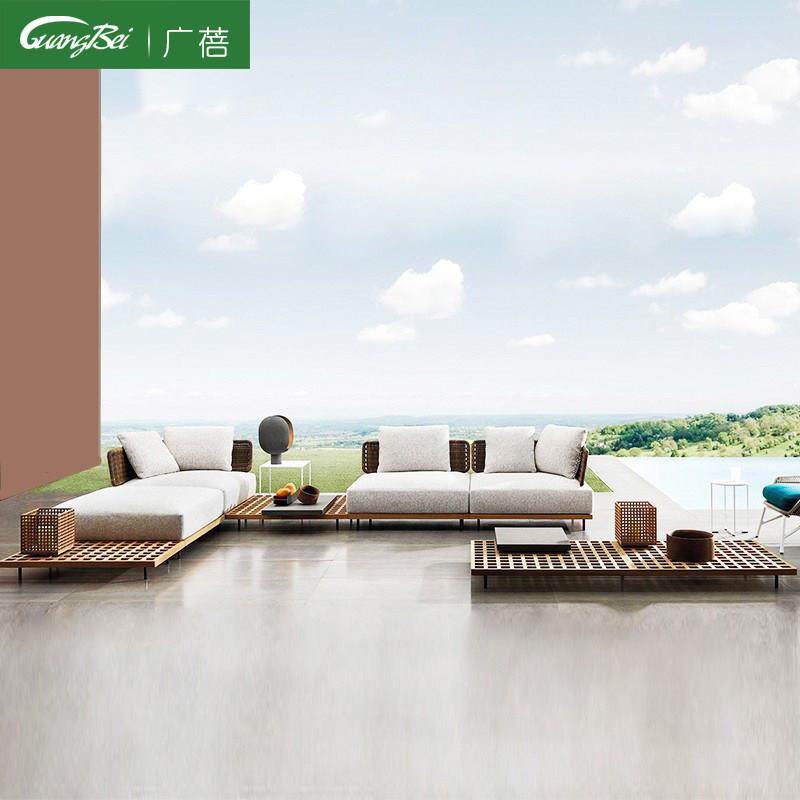 户外藤编沙发椅实木柚木庭院室外露天别墅样板房防晒防水休闲家俱,住宅家具,藤/竹沙发,淘宝优惠券,粉丝福利购,淘宝优惠卷