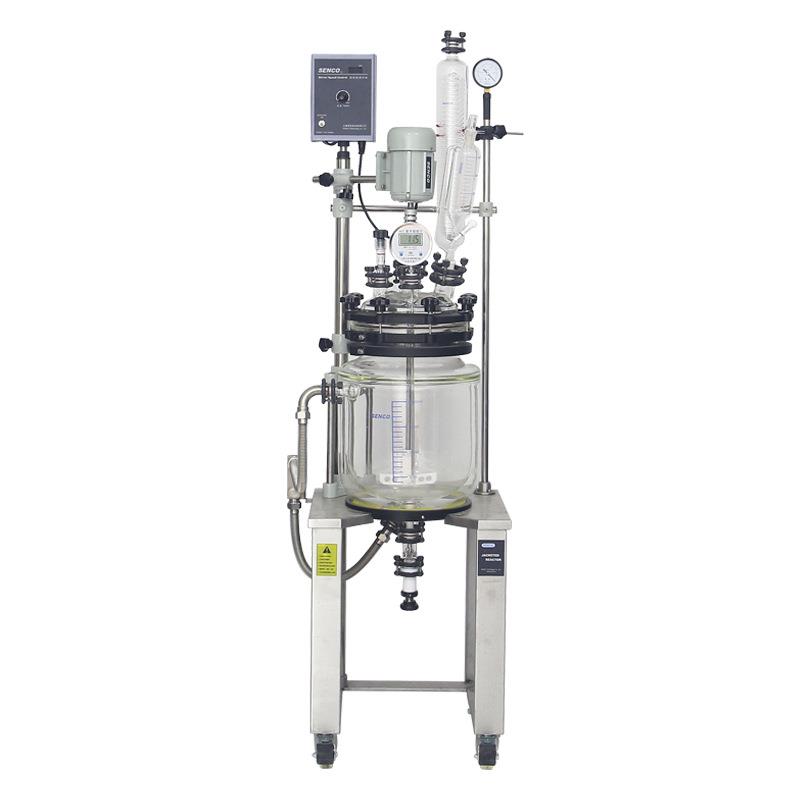 实验室仪器20L夹套玻璃反应釜大型双层玻璃釜FC2003可定制防爆图片