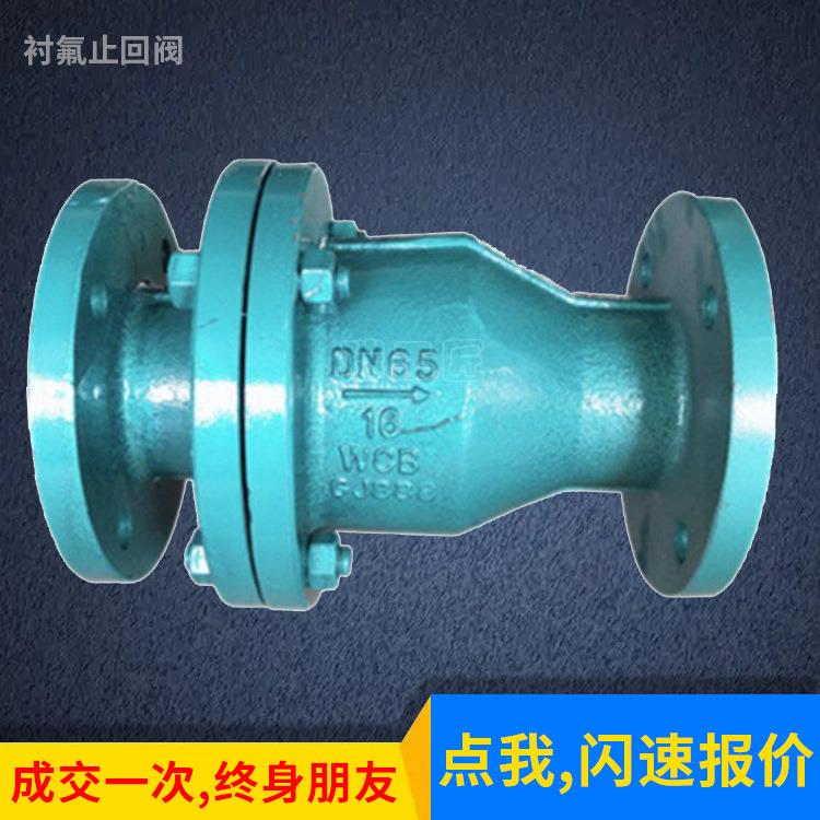 铸钢衬氟止回阀H44F46旋启式法兰止回阀耐酸碱耐腐蚀衬四单向阀