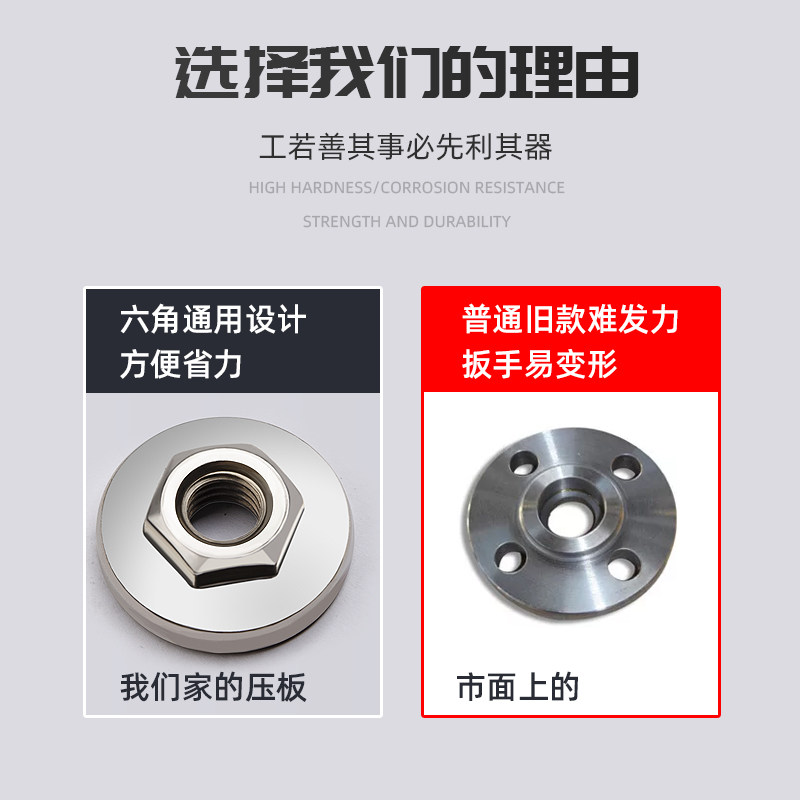 热销100角磨机压板六角压板紧固螺母上压板下压板通用切割磨光机