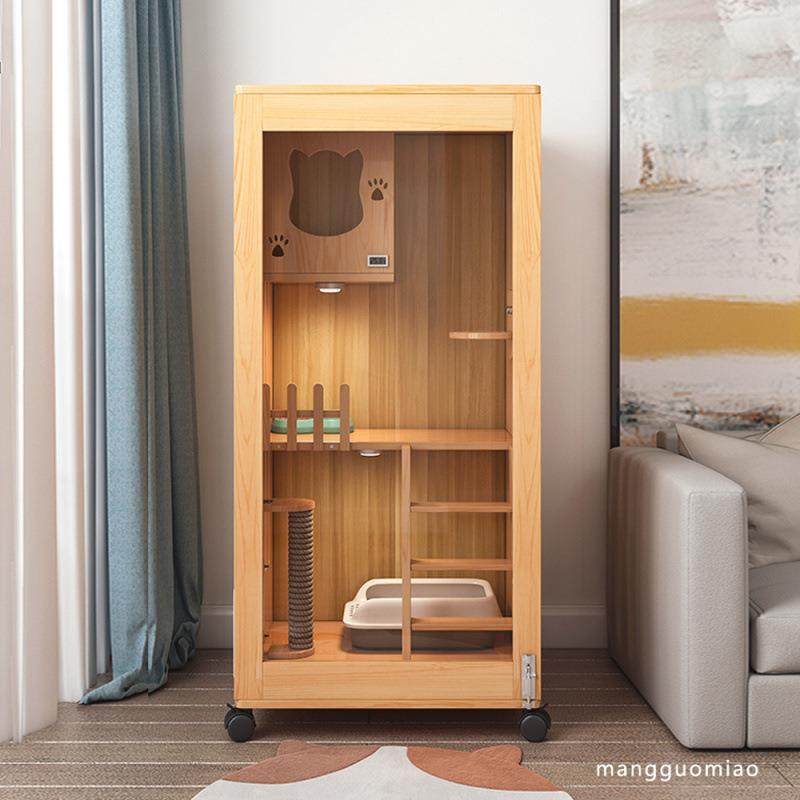 拉车套罩实木猫别墅猫笼子家用猫窝双层猫屋猫舍室内猫房子封闭式,厨房/烹饪用具,调料置物架,淘宝优惠券,粉丝福利购,淘宝优惠卷