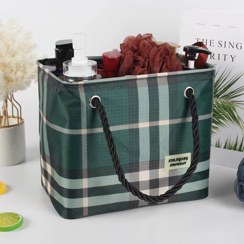 洗澡篮洗澡包防水浴筐浴兜手提折叠格子网眼沥水男女洗浴包洗澡筐