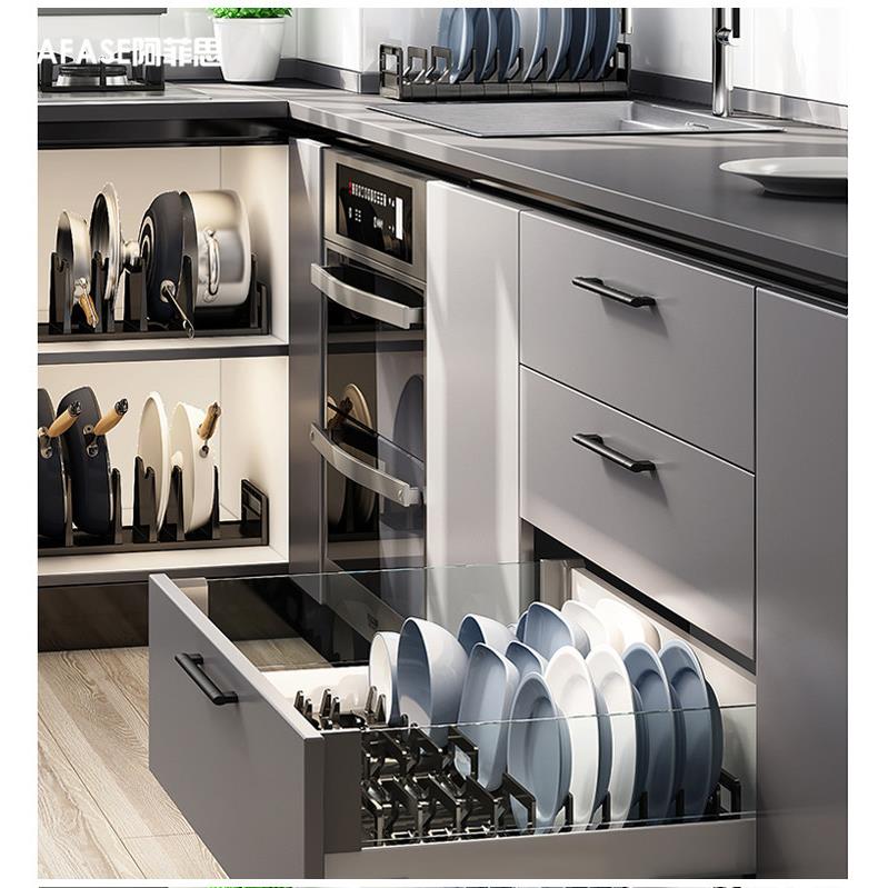 厨房碗架碟架太空铝厨柜内置碗盘沥水架家用抽屉碗碟盘子收纳架子