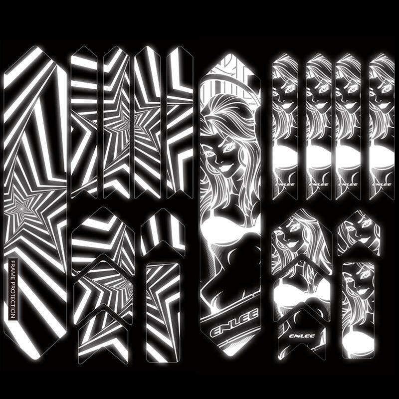 跨境贴纸 山地自行车车架公路车厚膜贴纸耐水保护贴夜间反光