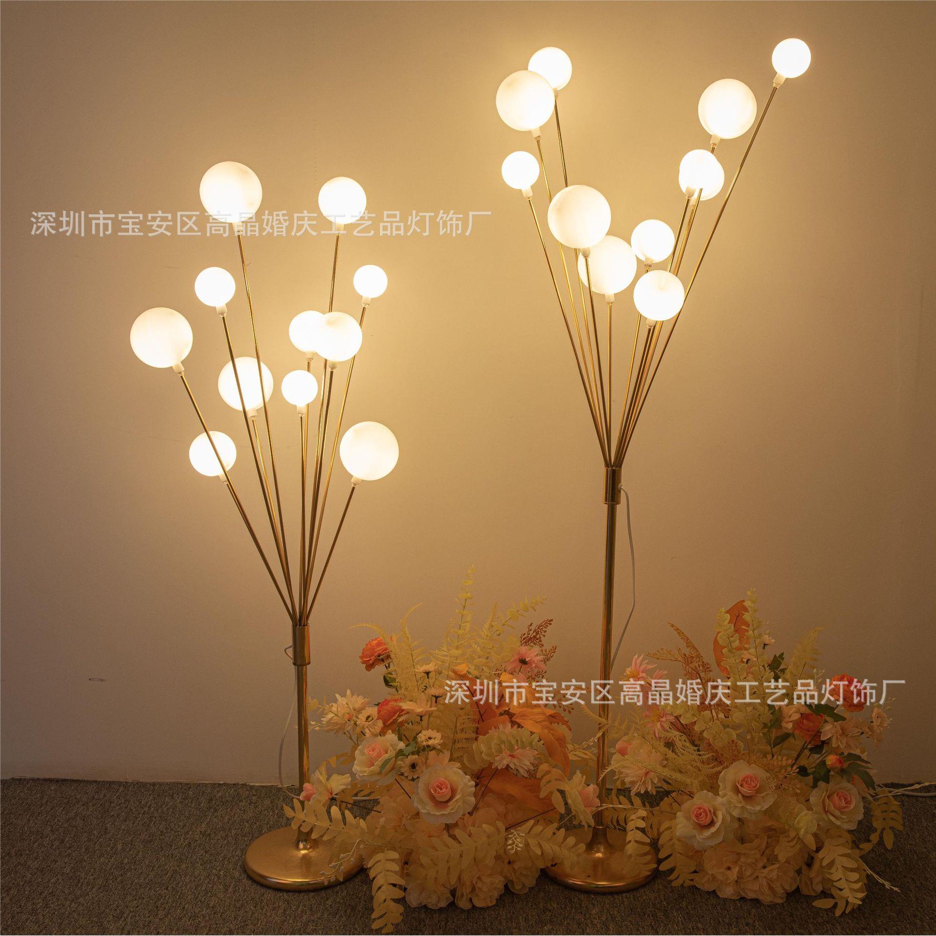 婚庆道具路引灯婚礼摆件 铁艺电镀1.5米发光幸福果树舞台T台布置