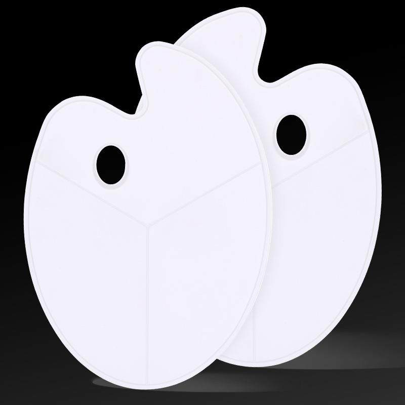 厂家直供水彩水粉调色板 椭圆形塑料调色盘初学者美术颜料调色碟