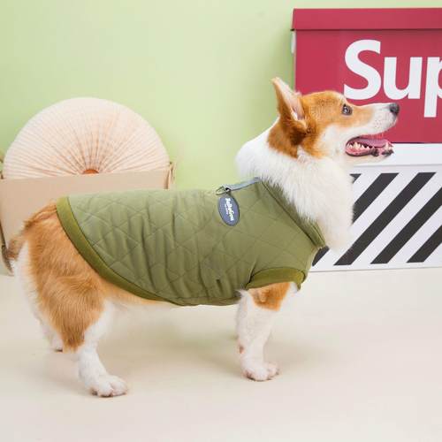 柯基腊肠大狗狗衣服秋冬新款短腿狗宠物服装23柯基菱形格棉衣