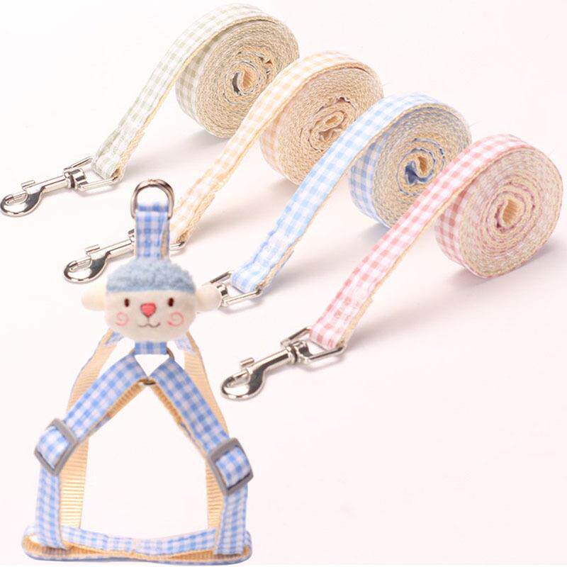 背心式胸背带狗狗牵引绳小型犬泰迪博美比熊遛狗绳宠物牵引绳直销