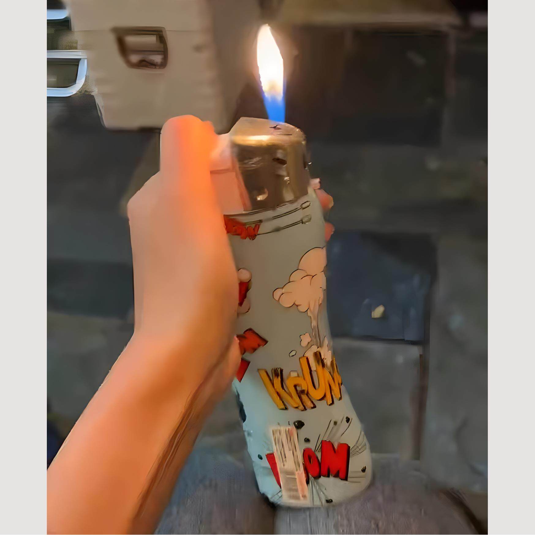 卡通彩印巨无霸超大号打火机大容量个性创意加长加大款超耐用一次