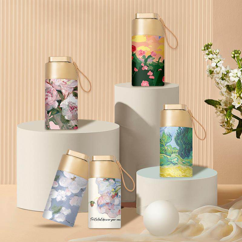 知伞遮阳伞晴雨伞折叠两用高级感扁六折迷你太阳伞女防晒防紫外线