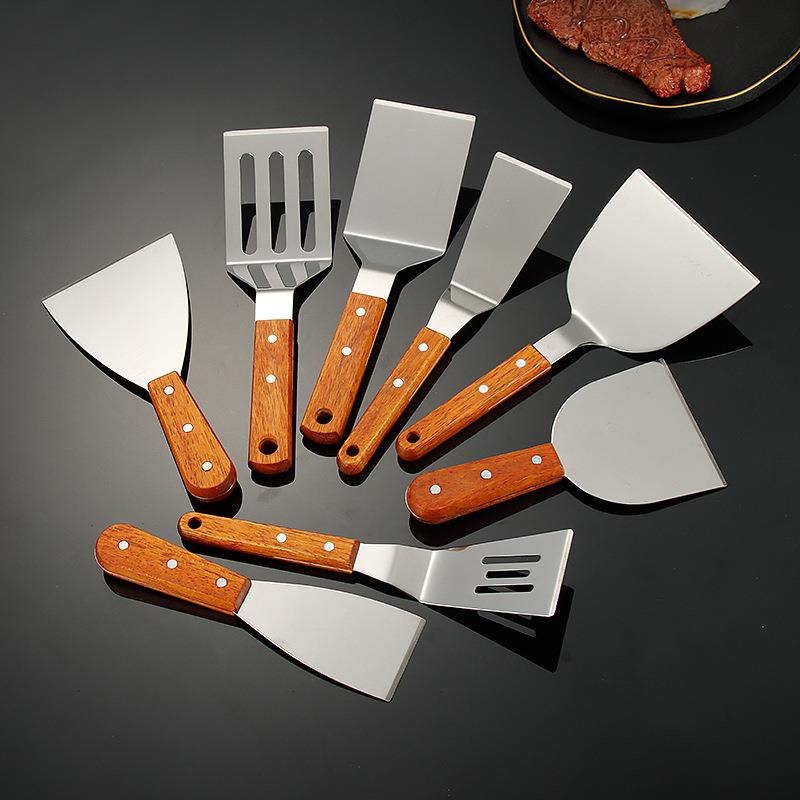 不锈钢铁板烧料理铲子西餐披萨铲刀手抓饼压铲生煎饼工具炒冰铲子