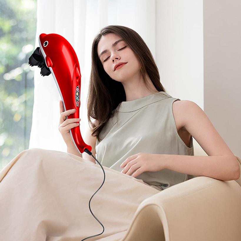 海豚按摩器棒电动敲打锤捶背肩腰部全身多功能手持式震动仪