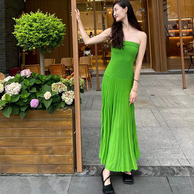 maSande抹胸连衣裙女2026夏新款设计感小众法式茶歇气质修身女神