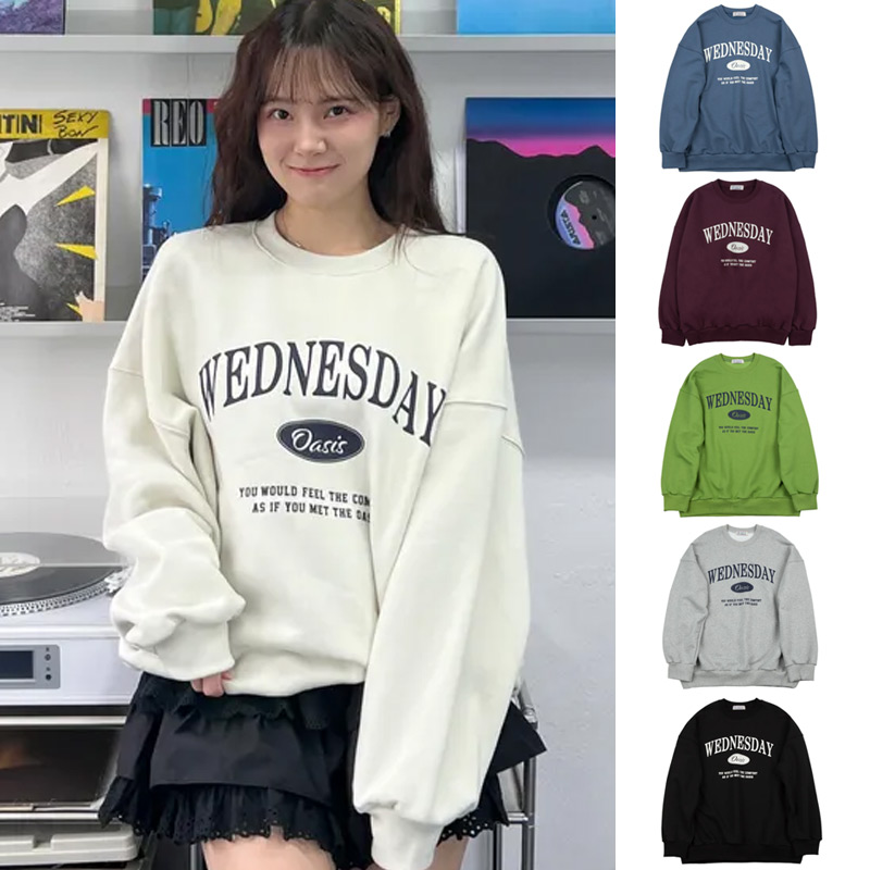 韩国WEDNESDAYOASIS加绒卫衣