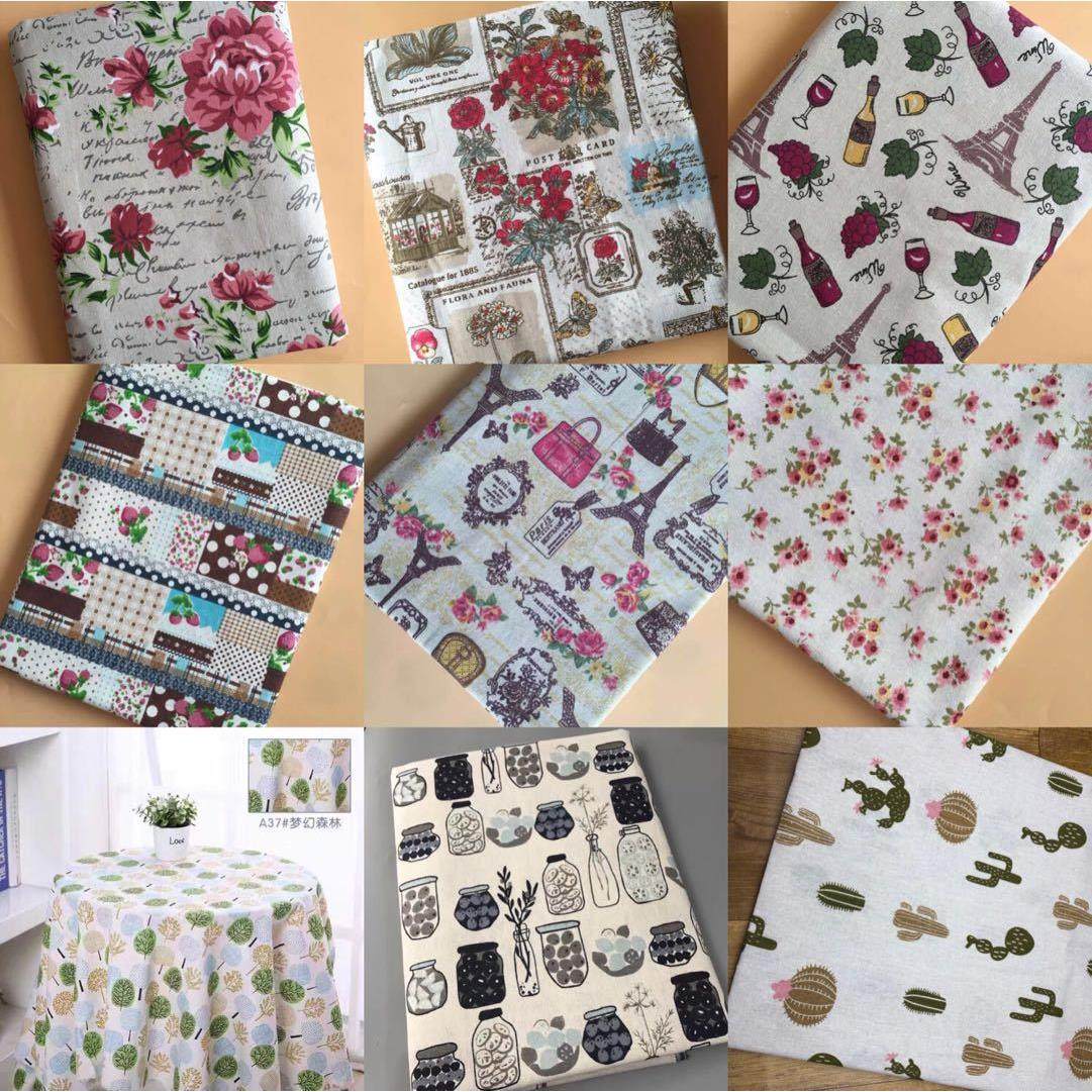 厂家直供 亚麻面料 麻布印花 -小清新系列