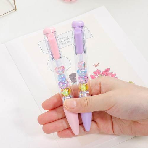 可奇水晶爱心造型串串乐按动中性笔卡通创意速干刷题笔学生签字笔