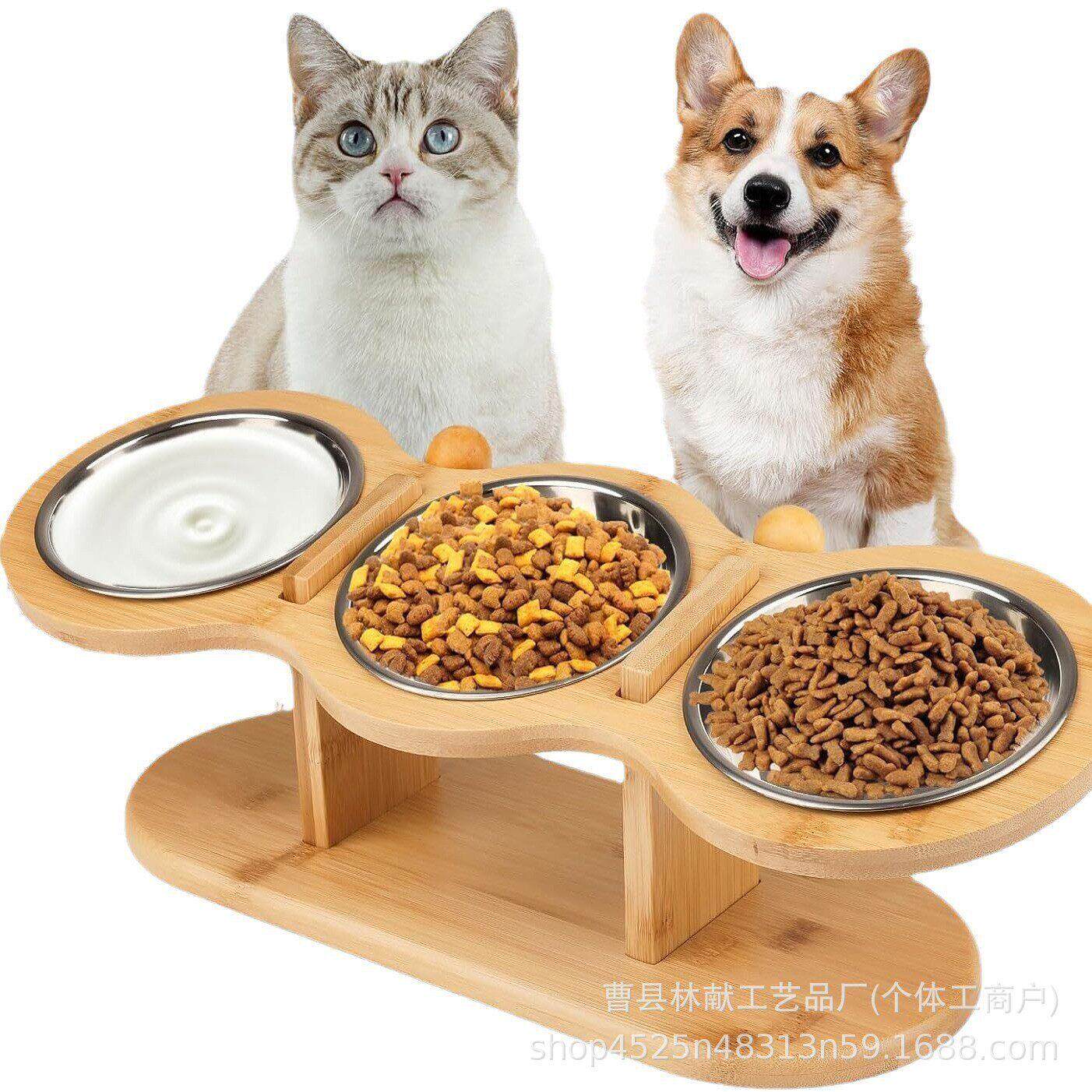 厂家现货木质宠物碗架家居客厅木制猫碗架实木猫咪狗狗食盆架
