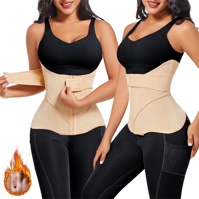 网红收腹带产后塑形美腰上托胸部折角腰紧身运动排扣塑身带女