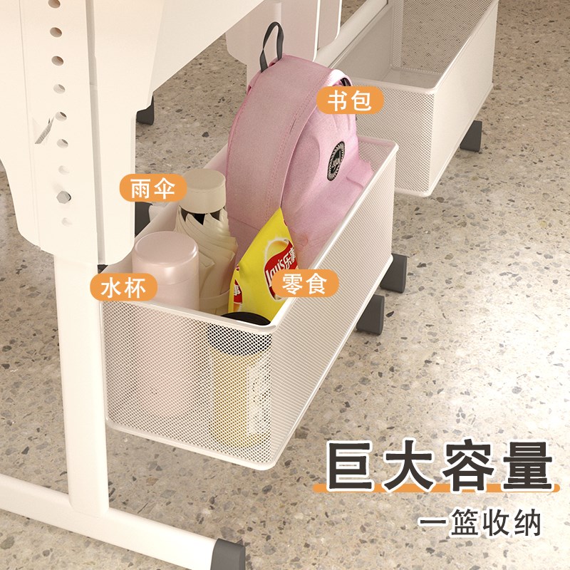 热销学生课桌桌下挂篮收纳置物架学校书桌收纳神器教室放书包挂钩