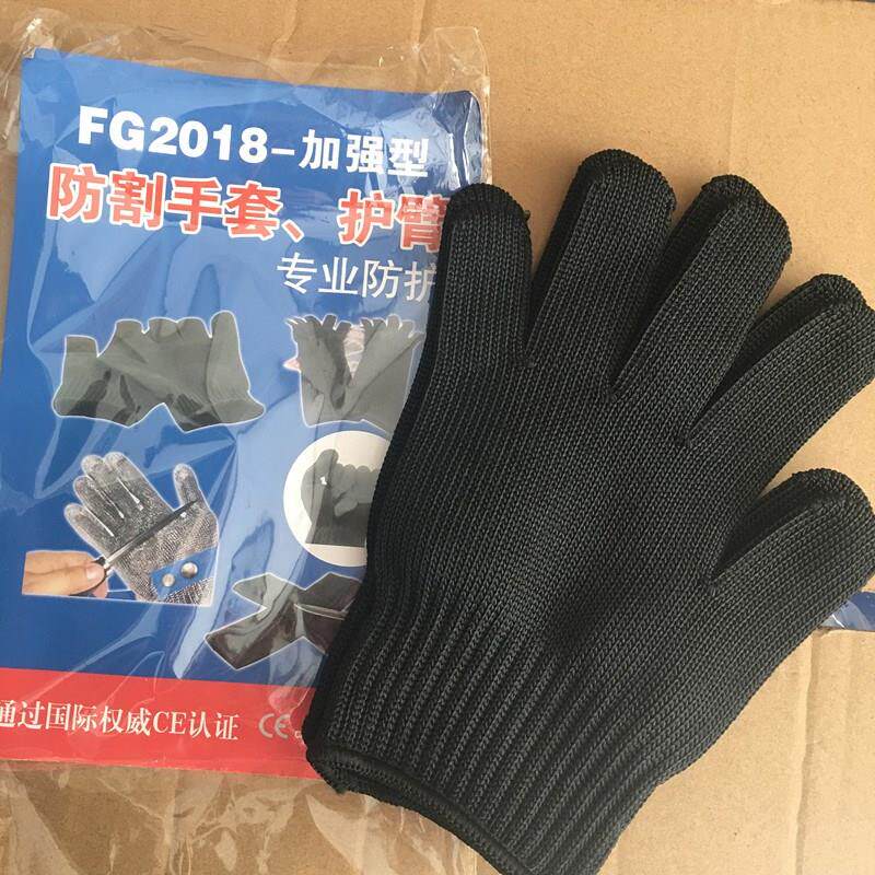热销防割5A级五根钢丝手套专业加强型多用途防割玻璃厂防切手套防