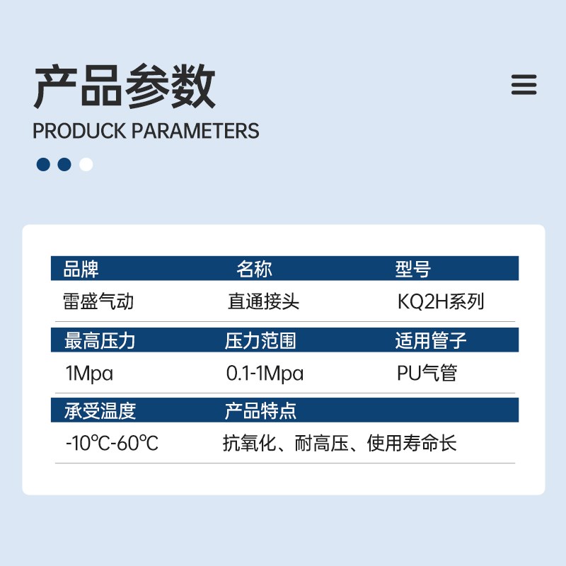 热销PU气动气管接头KJH04/06-M3/M5快插接头KQ2H06/08/10-01/02/0